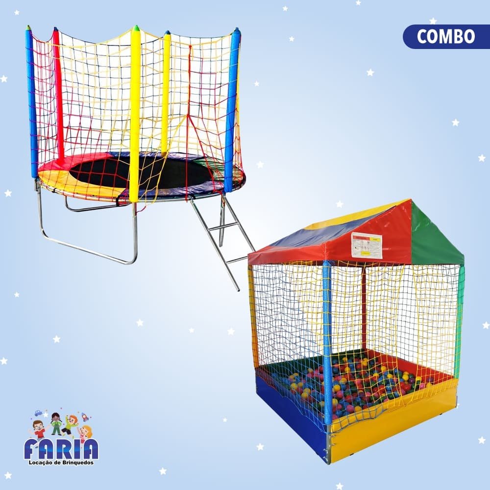 Combo Cama Elástica e Piscina de Bolinhas - Faria Brinquedos - Locação de Brinquedos em Cuiabá