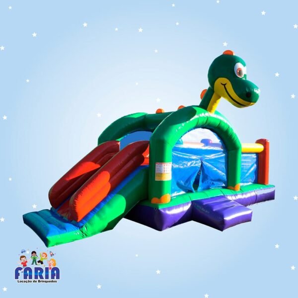 Multi Park Dinossauro Inflável 3 em 1 - Faria Brinquedos - Locação de Brinquedos em Cuiabá