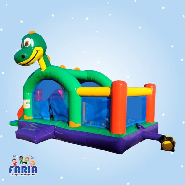 Multi Park Dinossauro Inflável 3 em 1 - Faria Brinquedos - Locação de Brinquedos em Cuiabá