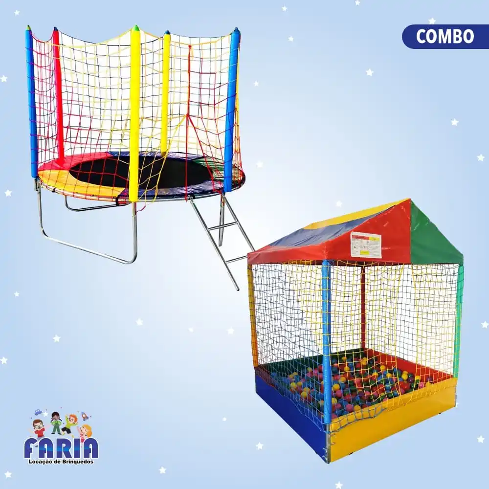Combo Cama Elástica e Piscina de Bolinhas - Faria Brinquedos - Locação de Brinquedos em Cuiabá