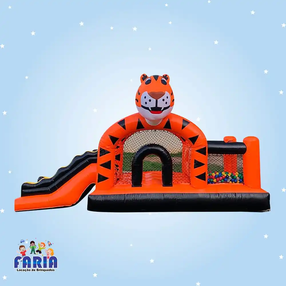 Multi Park Tigre Inflável 3 em 1 2 Multi Park Tigre Inflável 3 em 1 - Faria Brinquedos - Locação de Brinquedos em Cuiabá - 02