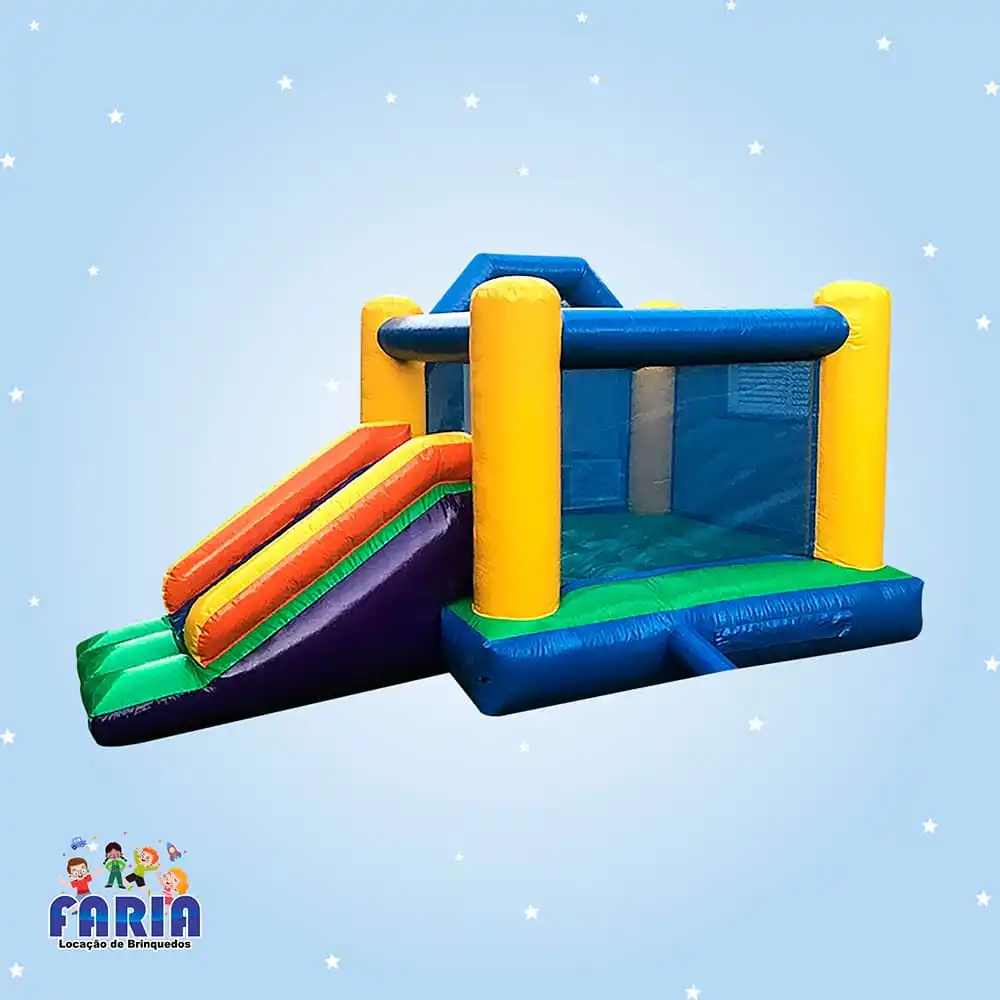 Pula Pula com Toboágua para Piscina - Faria Brinquedos - Locação de Brinquedos em Cuiabá