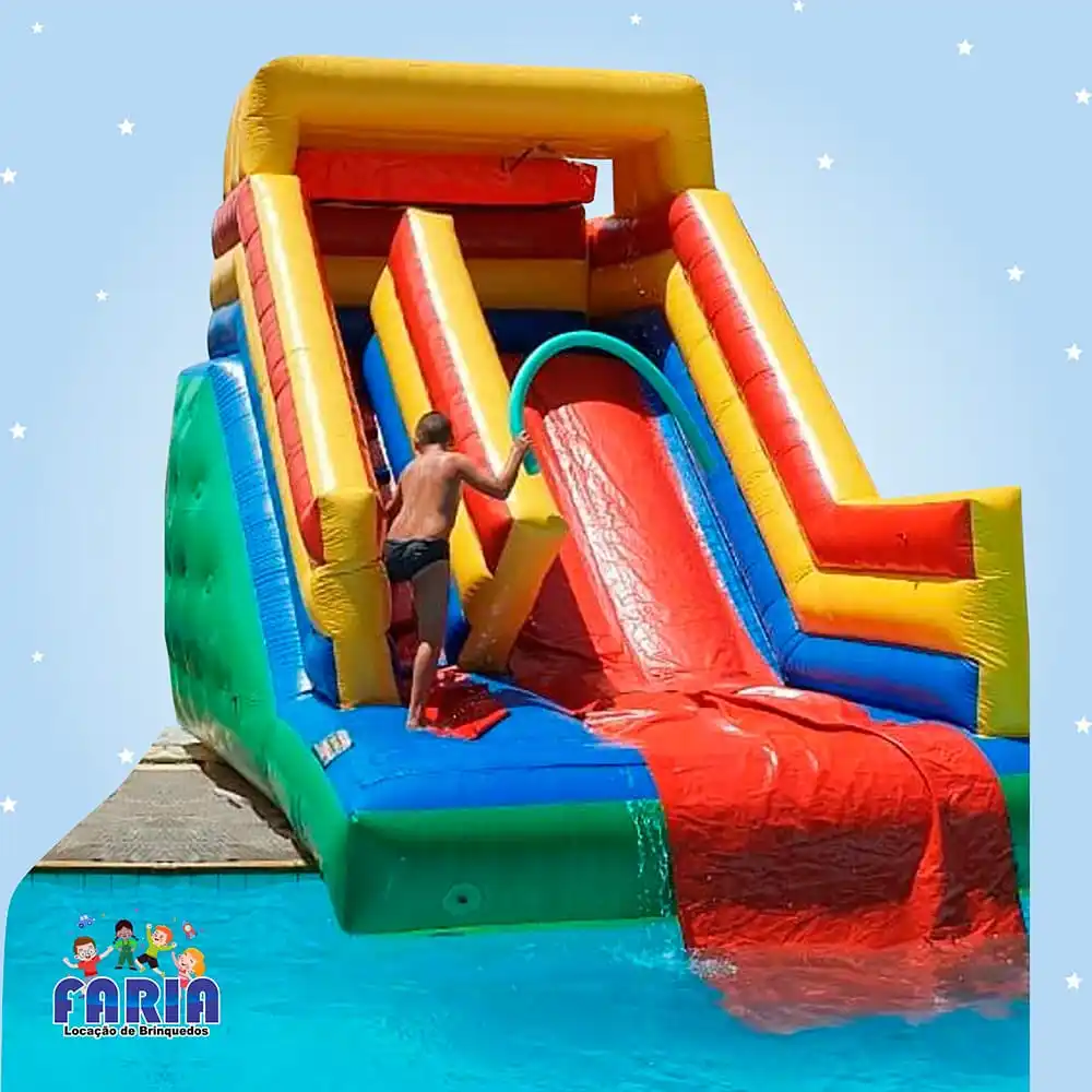 Toboágua Grande Inflável para Piscina 2 Toboágua Grande Inflável para Piscina - Faria Brinquedos - Locação de Brinquedos em Cuiabá